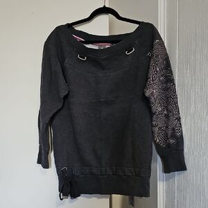 Adidas By Stella McCartney Boatneck Sweatshirt w/ Embroided Left Sleeve Gray S